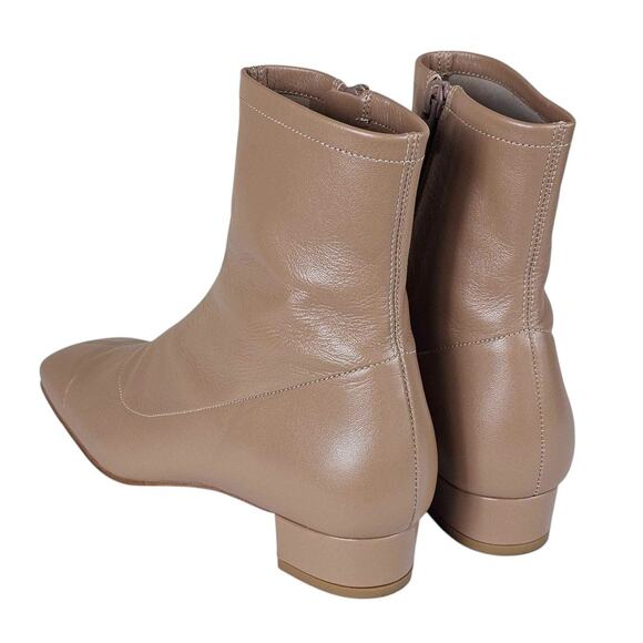 BY FAR Leather Low Heel Square Toe Booties $540 Size 37 - Picture 6 of 14